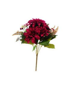 Dark Red Dahlia 9 Head 43cm