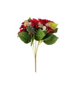 Red Dahlia 9 Head 43cm