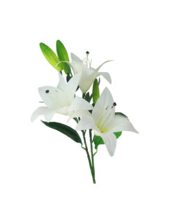 White Big Lily 3 Head 82cm