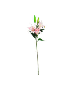 3 Head Light Pink Lily Stem 82cm