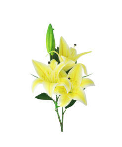 Yellow Big Lily 3 Head 82cm