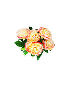 Alternative view of Peach Peony 5 Head 48cm