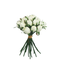 White Rose Bud 18 Head 28cm