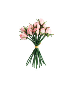 Pink Rose Bud 18 Head 28cm