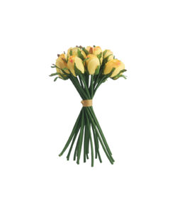 Yellow Rose Bud 18 Head 28cm