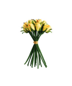 Yellow Rose Bud 18 Head 28cm