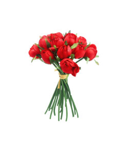 Red Rose Bud 18 Head 28cm