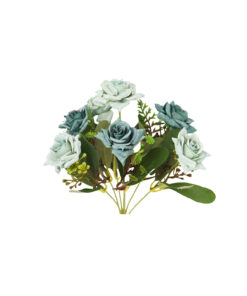 Blue Rose Bunch 7 Head 32cm