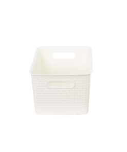 Cream Plastic Storage Box 39.5x26x19 cm