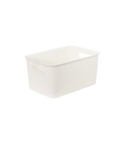Cream Plastic Storage Box 39.5x26x19 cm