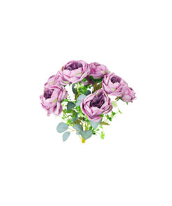 Alternative view of Light Purple Peony Rose Bush 9 Head 40cm