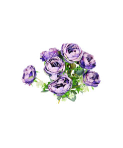 Alternative view of Dark Purple Peony Rose Bush 9 Head 40cm