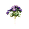 Dark Purple Peony Rose Bush 9 Head 40cm