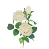 Cream Rose Flower With 2 Heads and 1 Bud 59cm