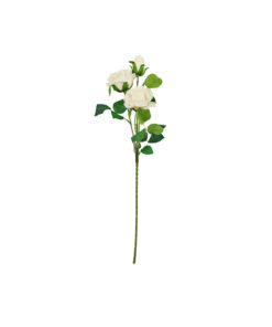 3 Head Cream Rose Flower Stem 59cm