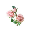 Dusty Pink Rose Flower With 2 Heads and 1 Bud 59cm