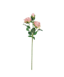 Dusty Pink Rose Flower With 2 Heads and 1 Bud 59cm