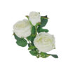 White Rose Flower With 3 Heads 58cm