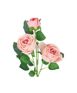 Dark Pink Rose Flower With 3 Heads 58cm