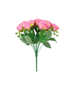 Pink Rose Bush 18 Head 47cm