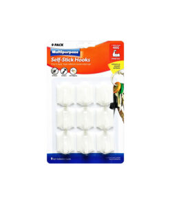 White Self-Stick Hooks 4cm 9 Pack