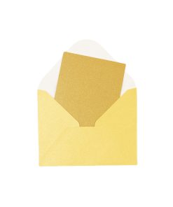 Gold Small Pearlised Cards & Envelopes Set 12pc