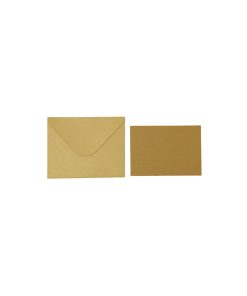 Kraft Brown Small Pearlised Cards & Envelopes Set 12pc