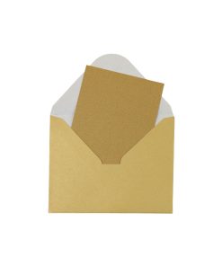 Kraft Brown Small Pearlised Cards & Envelopes Set 12pc