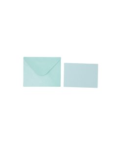 Light Blue Small Pearlised Cards & Envelopes Set 12pc