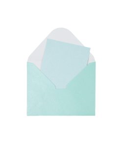 Light Blue Small Pearlised Cards & Envelopes Set 12pc
