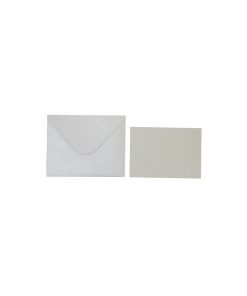 Silver Small Pearlised Cards & Envelopes Set 12pc