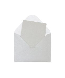 Silver Small Pearlised Cards & Envelopes Set 12pc