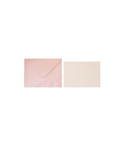 Light Pink Pearlised Cards & Envelopes Set 12pc