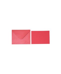 Red Pearlised Cards & Envelopes Set 12pc