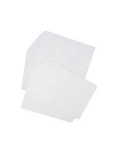 White Pearlised Cards & Envelopes Set 12pc