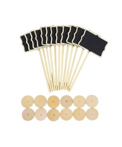 Chalkboard With Round Stand 12pc 8.5x17.5cm