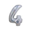 Holographic Silver Number 4 Balloon