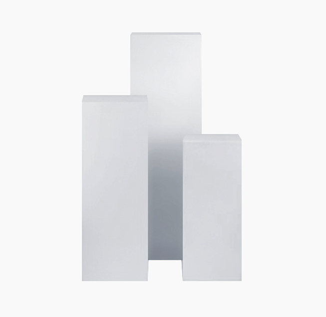 white acrylic display square stands