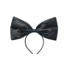 Satin Black Bow Headband