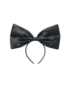 Satin Black Bow Headband