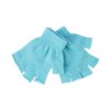 Light Blue Winter Knitted Half Finger Gloves Kids 13x10cm