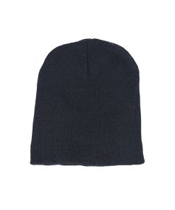 Black Winter Beanie Hat Kids 17x18.5cm