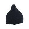 Black Winter Beanie Hat Kids 17x18.5cm