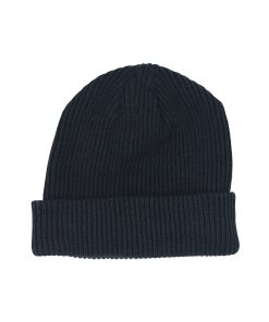 Black Winter Knitted Double Beanie Hat Adults
