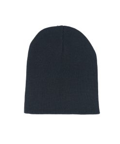 Black Winter Beanie Hat Without Brim Adults