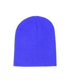 Blue Winter Beanie Hat Without Brim Adults
