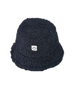 Black Winter Fluffy Bucket Hat Adults 28x16cm
