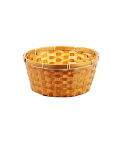 Dark Brown Round Bamboo Baskets 27x12cm