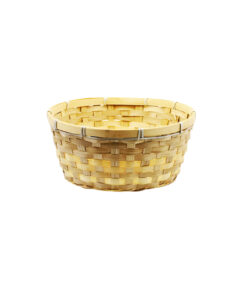 Natural Bamboo Round Basket 27x12cm