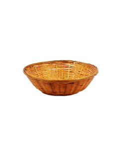 Dark Brown Round Bamboo Basket 30cm